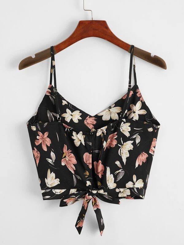 Top Cinta Floral Negro Bohemio - Imagen 2