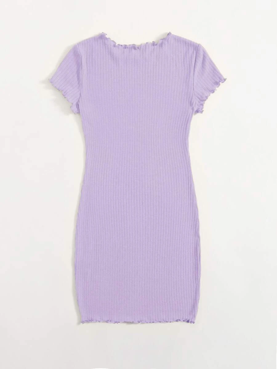 Vestido Acaracolado Liso Casual - Imagen 3