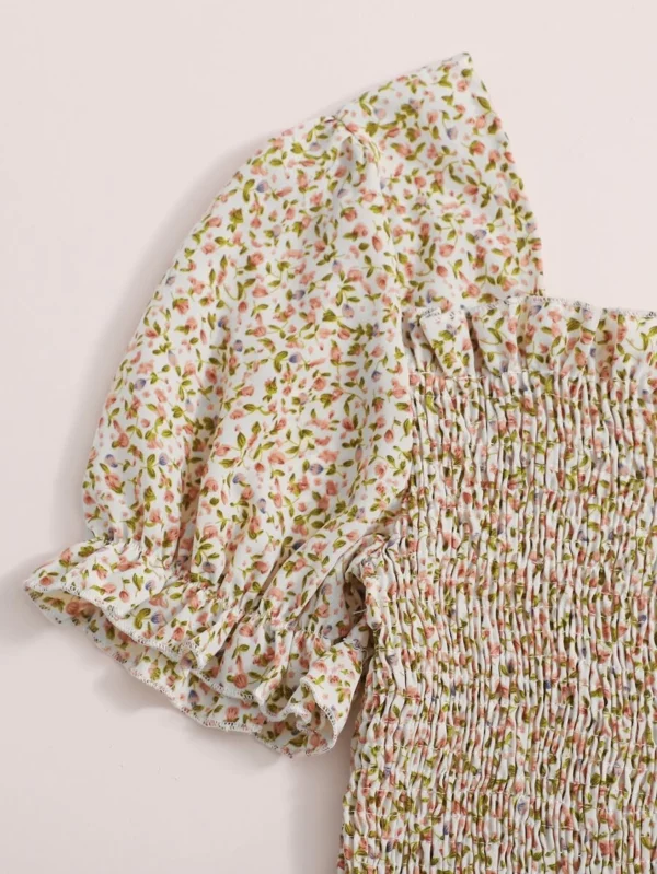 Camisa con fruncido floral de margarita - Imagen 3