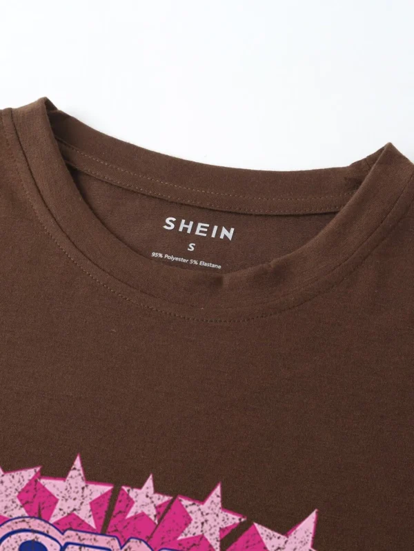 Camiseta de Mujer Geométrico Letras Casual - Imagen 4