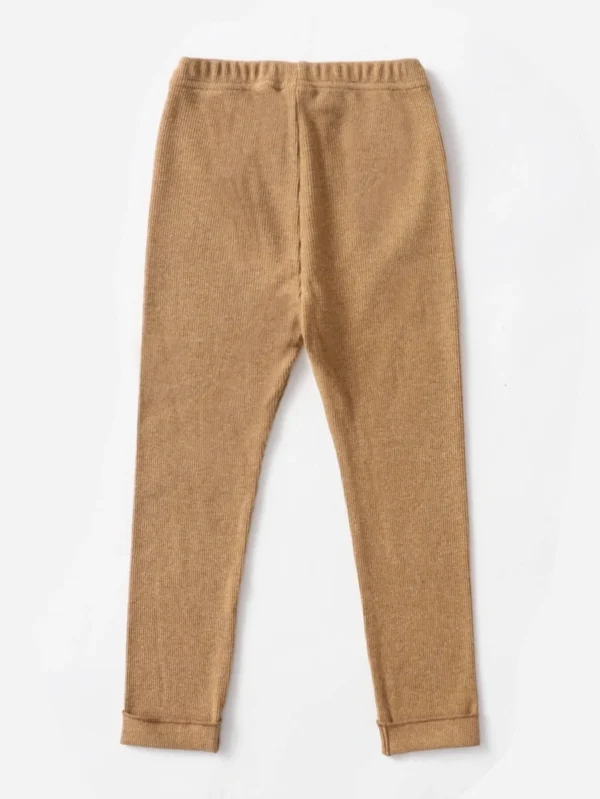 Leggings de cintura con lazo tejido de canalé - Imagen 2