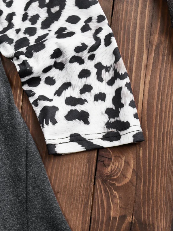 Camiseta con estampado de leopardo bajo irregular - Imagen 3