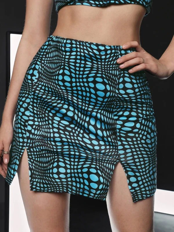 Falda con estampado bajo con abertura