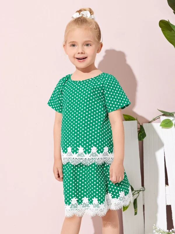 Blusas para niña pequeña Botón Lunares Casual - Imagen 3