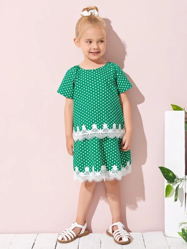 Blusas para niña pequeña Botón Lunares Casual - Imagen 4