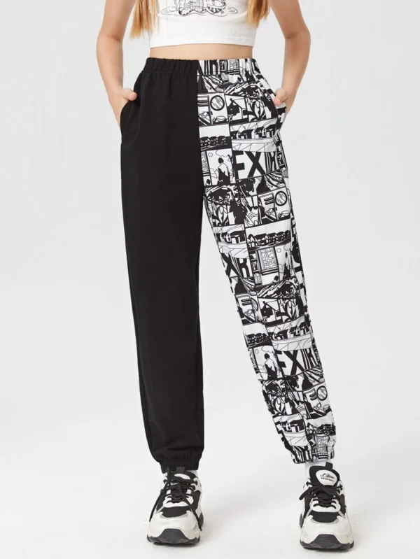 Pantalones deportivos con estampado de dibujos animados