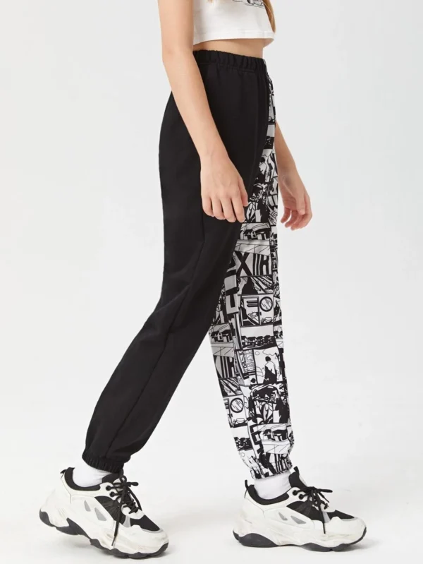 Pantalones deportivos con estampado de dibujos animados - Imagen 3