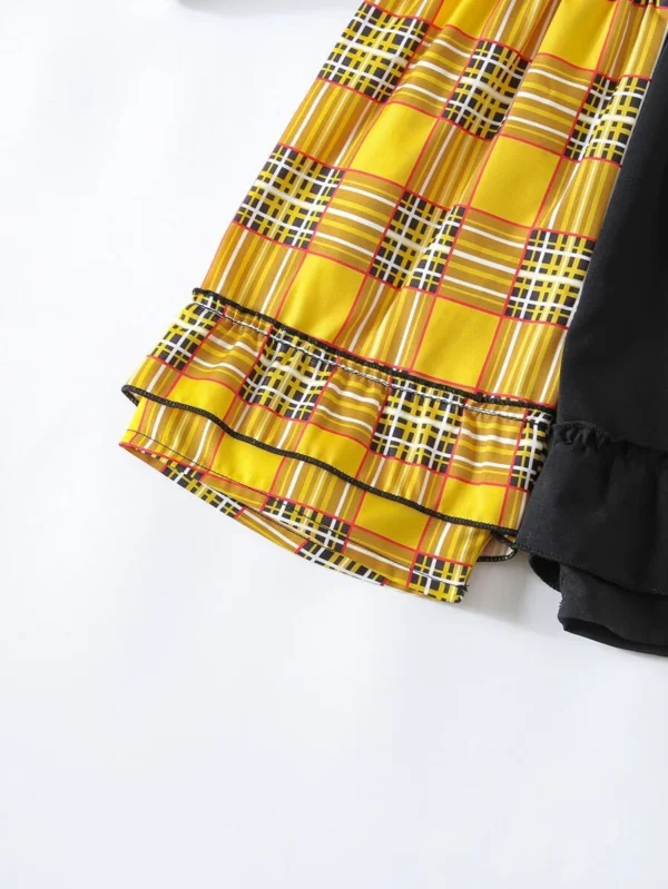 Shorts de cuadros ribete con fruncido - Imagen 3
