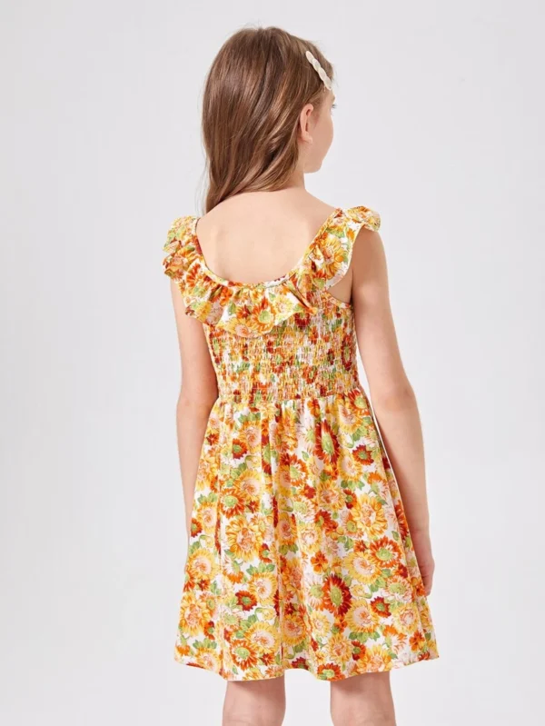 Vestido floral ribete con fruncido - Imagen 2
