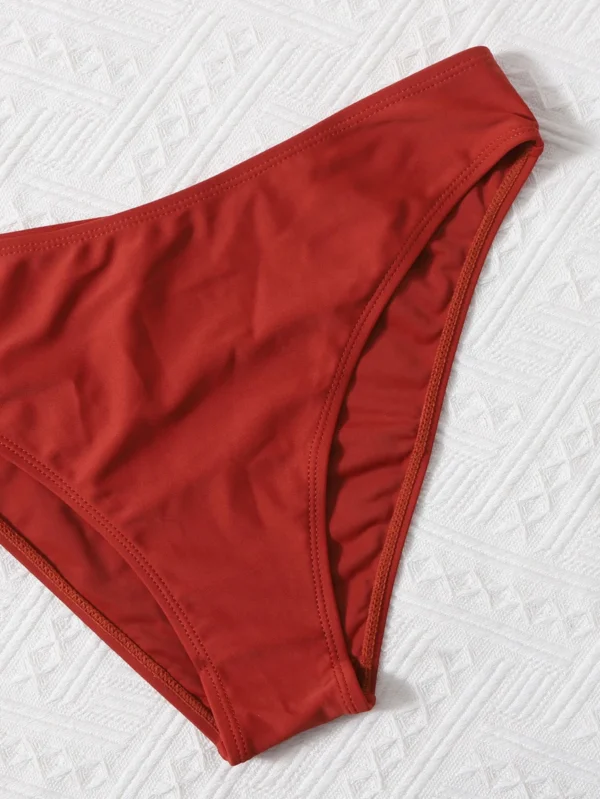 Bañador bikini halter con estampado de planta - Imagen 3
