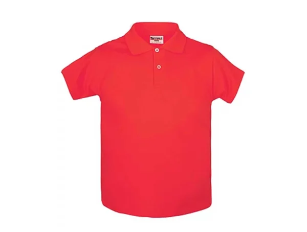 Playera cuello polo juvenil rojo