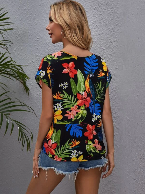 Top tropical de manga murciélago - Imagen 2