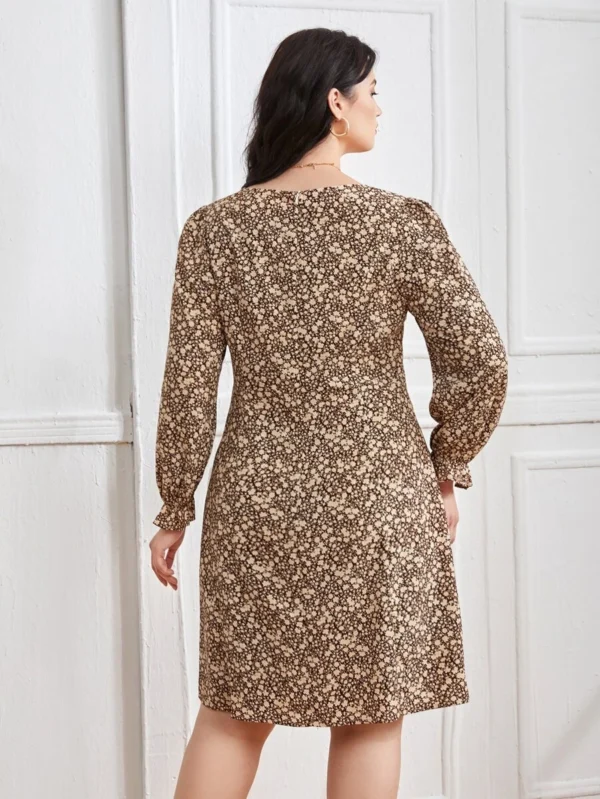 Vestido floral con encaje en contraste - Imagen 5