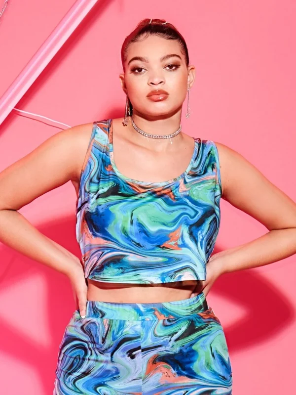 Top tank con estampado de mármol - Imagen 4