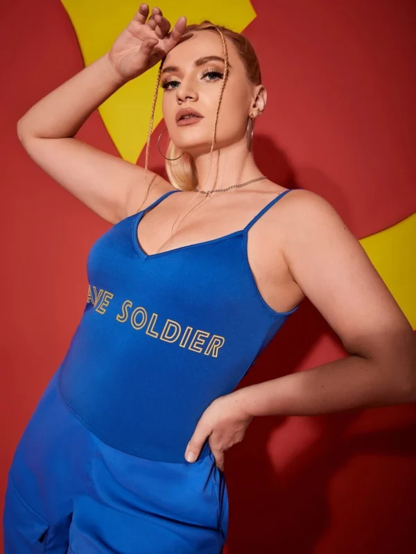 Top de tirantes con estampado de letra - Imagen 4