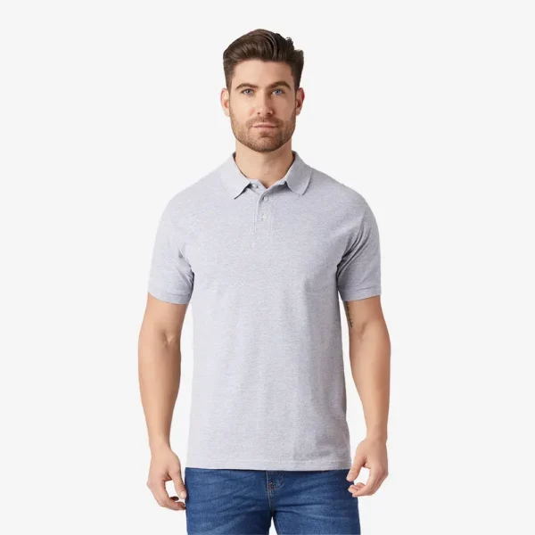 Playera cuello polo manga corta hombre gris