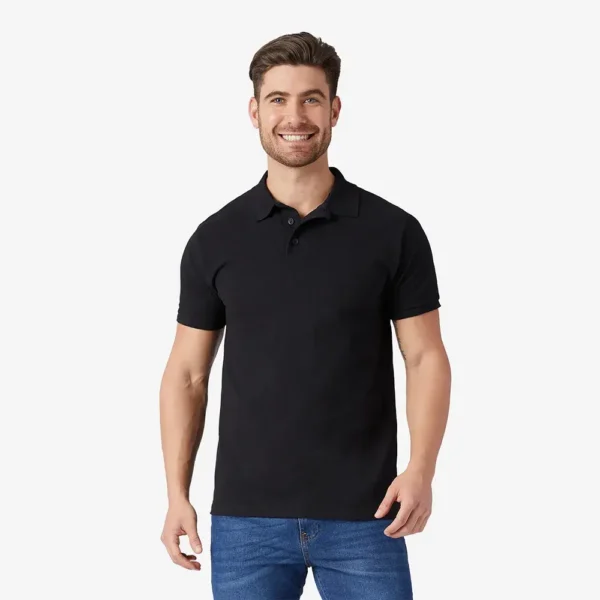 Playera cuello polo manga corta hombre negro