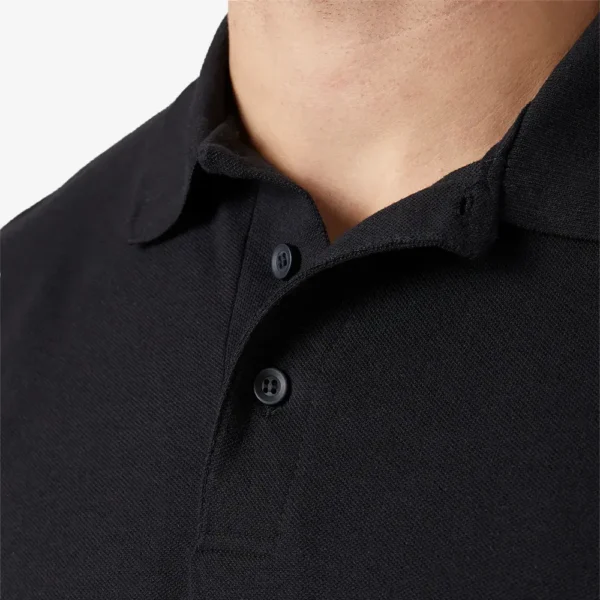 Playera cuello polo manga corta hombre negro - Imagen 2