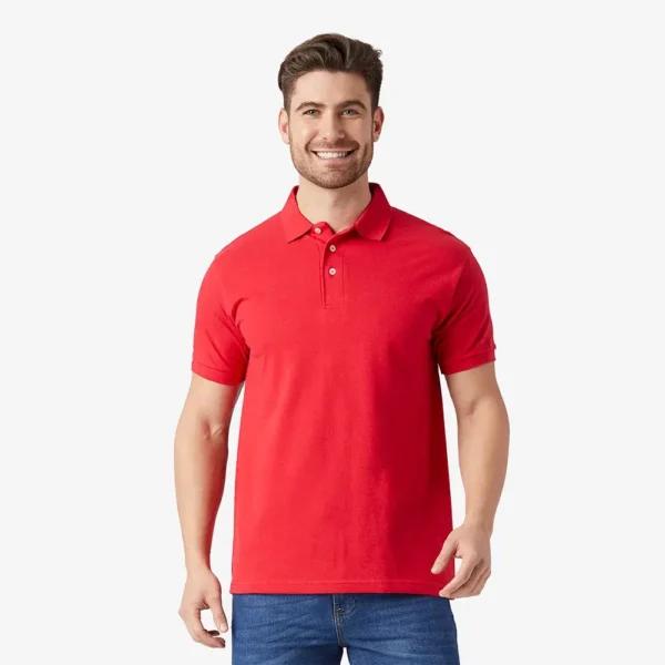 Playera cuello polo manga corta hombre rojo