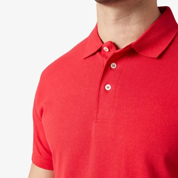 Playera cuello polo manga corta hombre rojo - Imagen 2