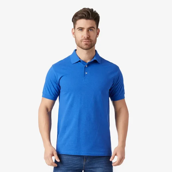 Playera cuello polo manga corta hombre azul rey