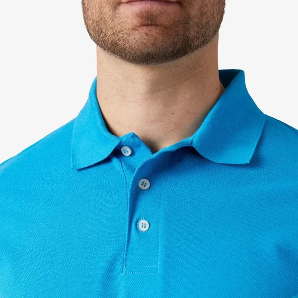 Playera cuello polo manga corta hombre azul turquesa - Imagen 2