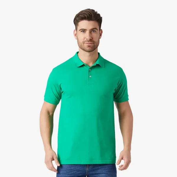 Playera cuello polo manga corta hombre verde