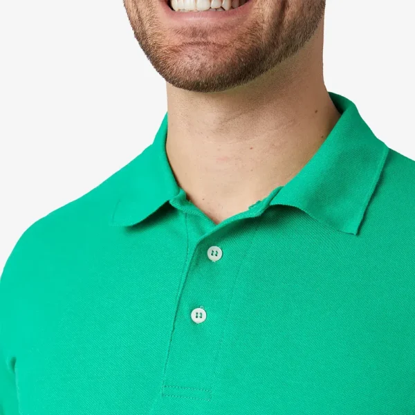 Playera cuello polo manga corta hombre verde - Imagen 2