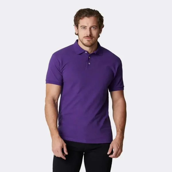 Playera cuello polo manga corta hombre morado