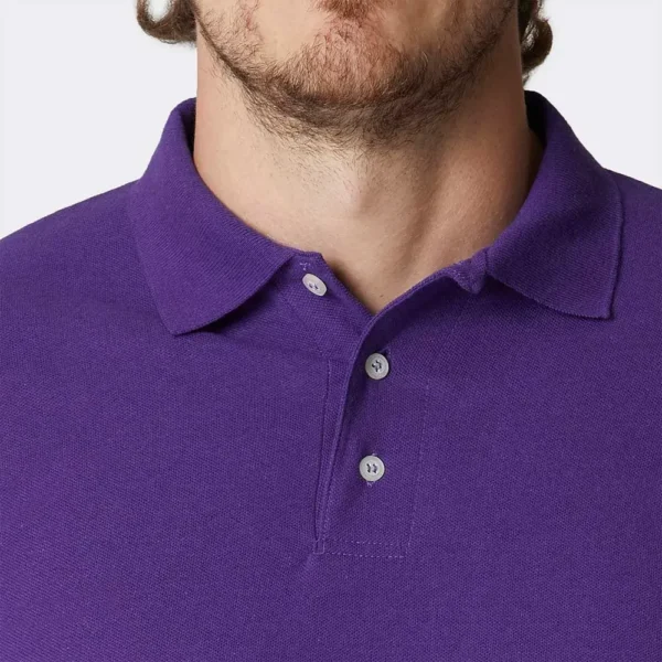 Playera cuello polo manga corta hombre morado - Imagen 2