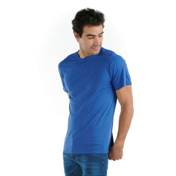 Playera hombre azul rey cuello redondo manga corta - Imagen 3