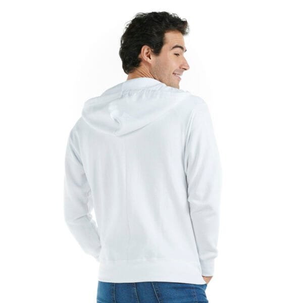 Sudadera Blanca con Capucha y Cierre - Imagen 2