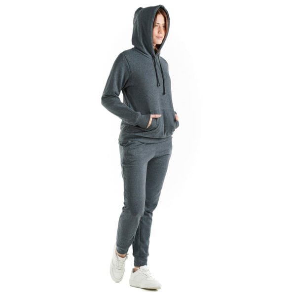 Sudadera Gris Con Capucha Sin Cierre - Imagen 3