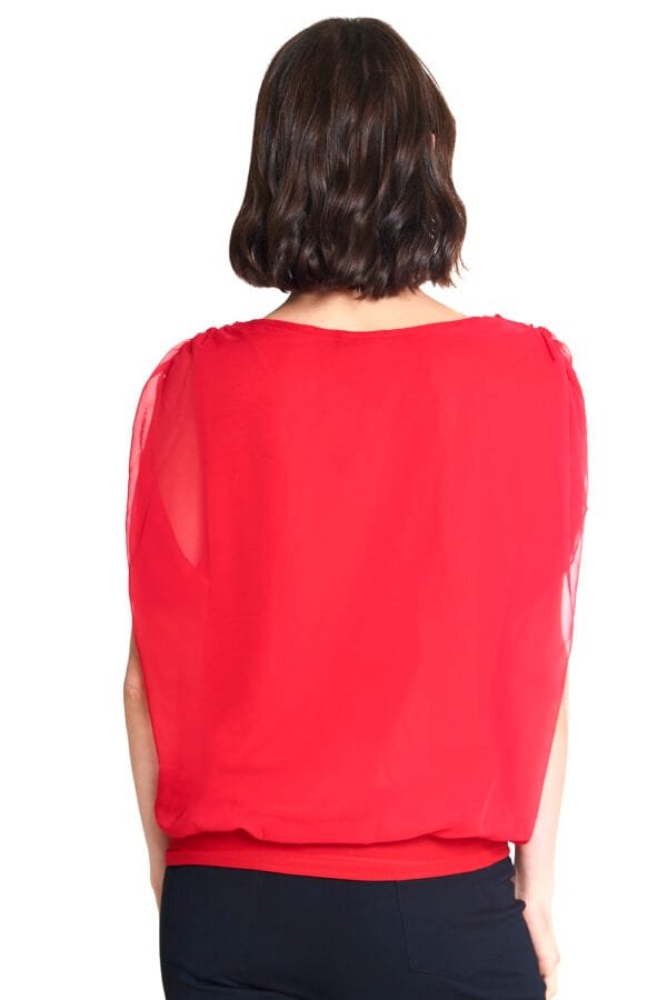 BLUSA COLLAR Y CAPA ROJO - Imagen 2