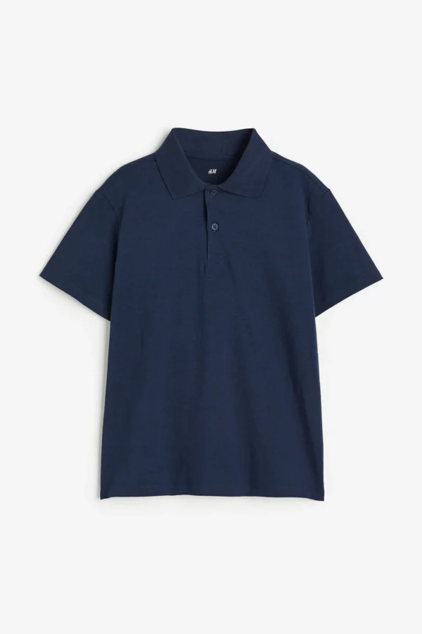 Playera cuello polo juvenil azul marino