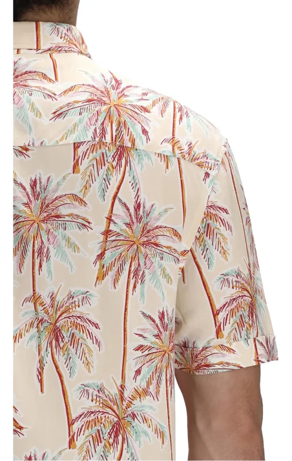 Camisa manga corta viscosa estampada de hombre - Imagen 4