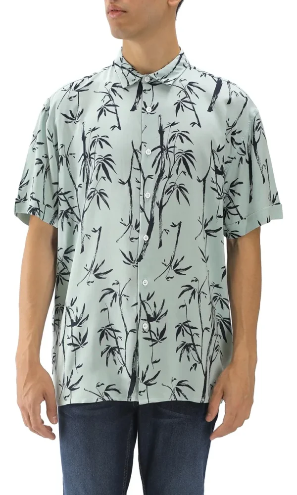 Camisa Manga Corta Viscosa Estampada Hombre C&A