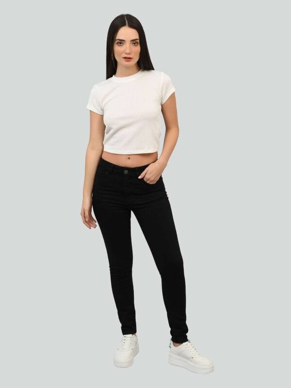 Jeans Skinny Tiro Alto Negro CCP