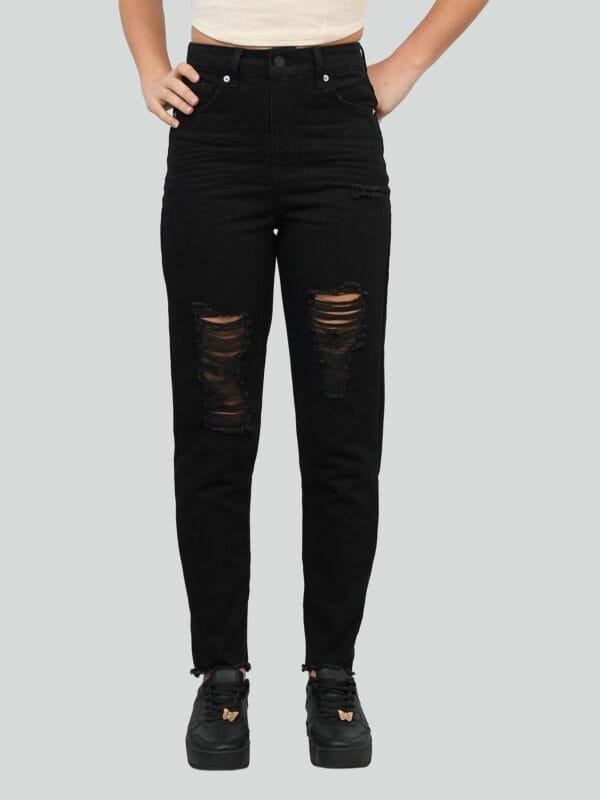 Jeans Mom Slim Rasguños CCP - Imagen 4
