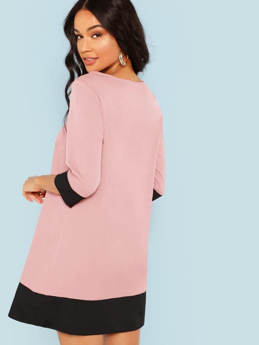 Vestido con ribetes en contraste - Imagen 4