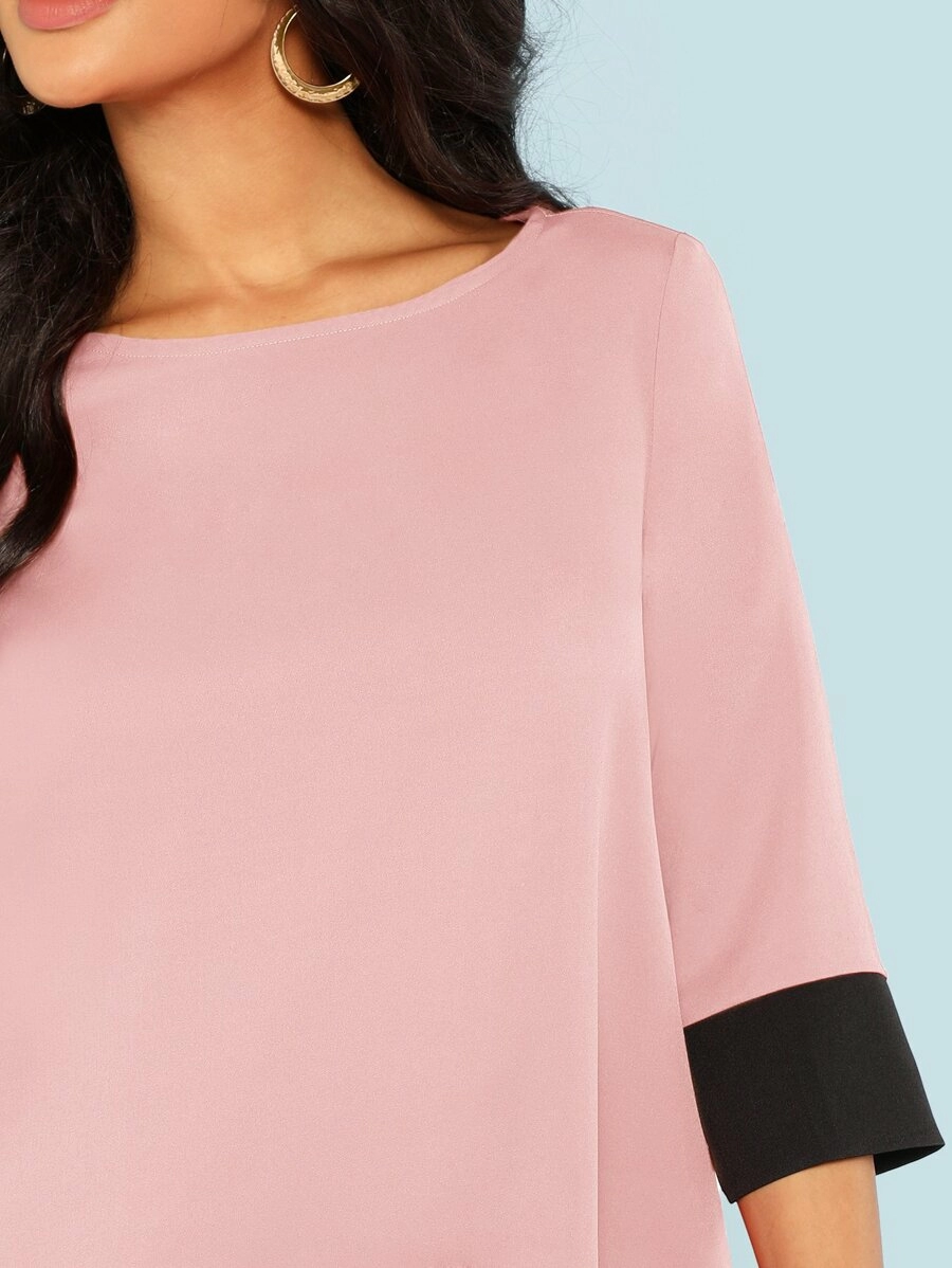 Vestido con ribetes en contraste - Imagen 3