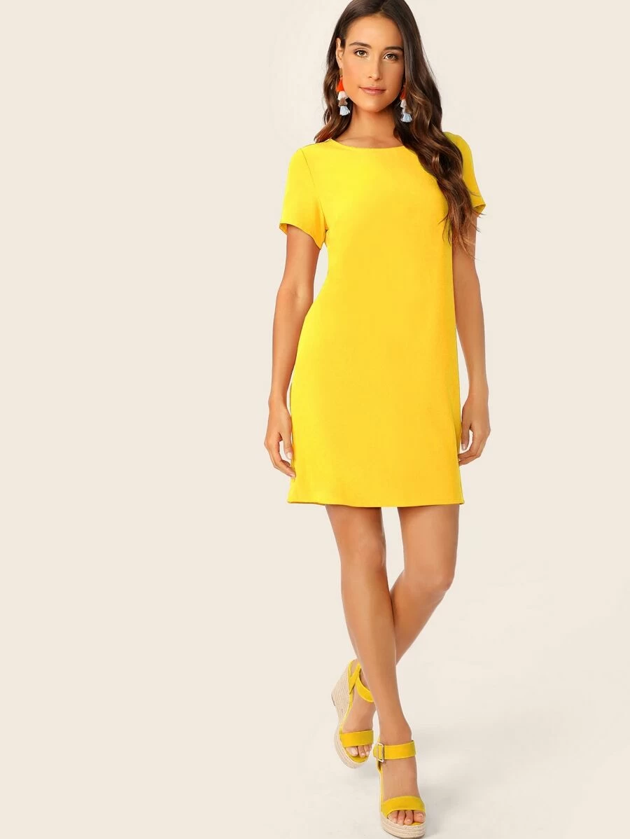 Vestido túnico amarillo neón - Imagen 2