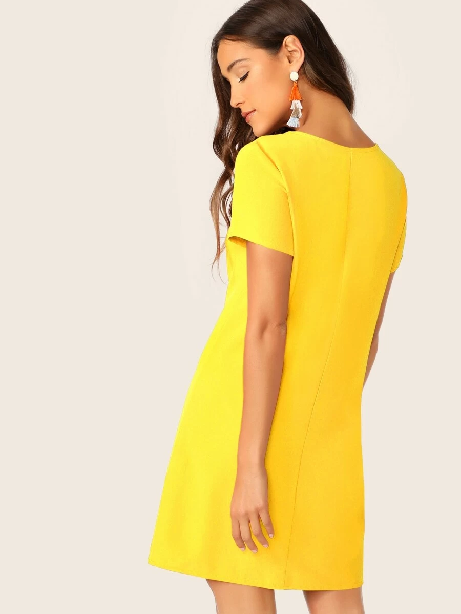 Vestido túnico amarillo neón - Imagen 5