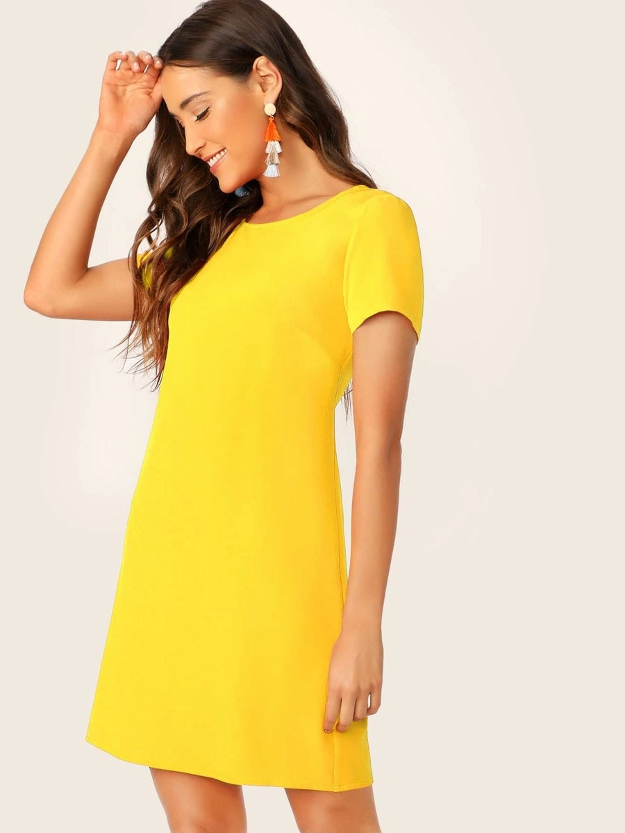 Vestido túnico amarillo neón - Imagen 4