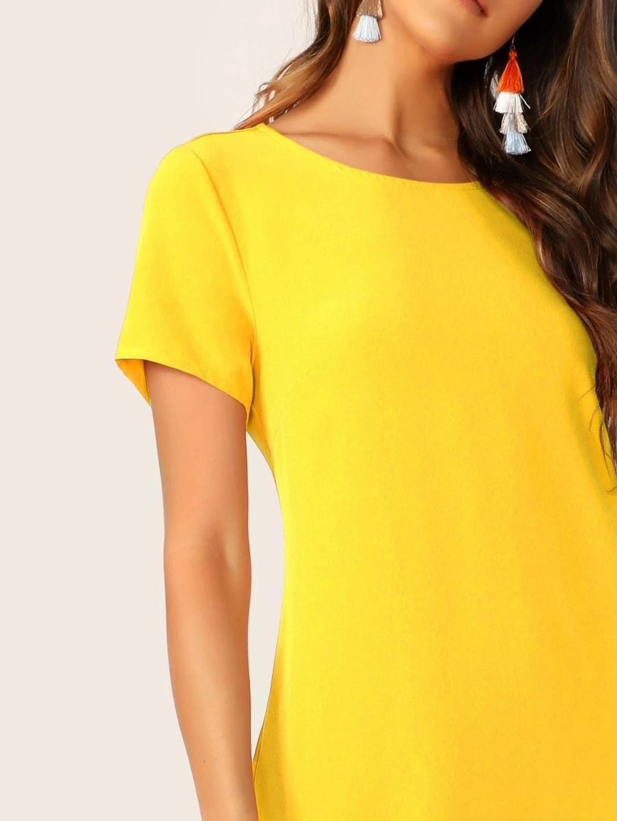 Vestido túnico amarillo neón - Imagen 3