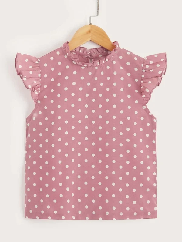 Blusa de lunares de manga mariposa