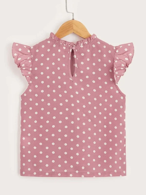 Blusa de lunares de manga mariposa - Imagen 4