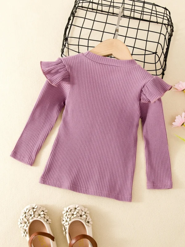 Camiseta tejido de canalé ribete con fruncido - Imagen 4