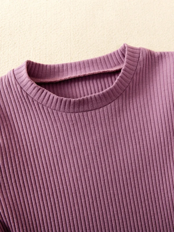 Camiseta tejido de canalé ribete con fruncido - Imagen 2