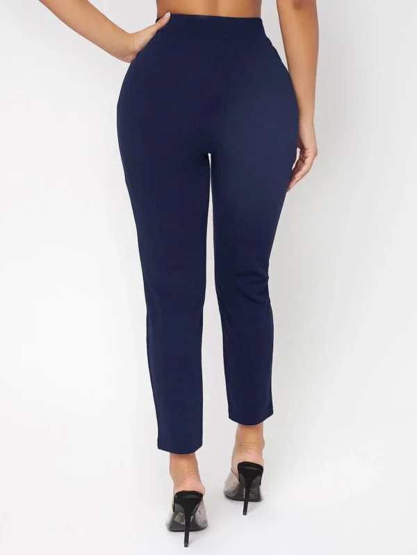 Pantalones de talle alto con botones delgado recortado - Imagen 2